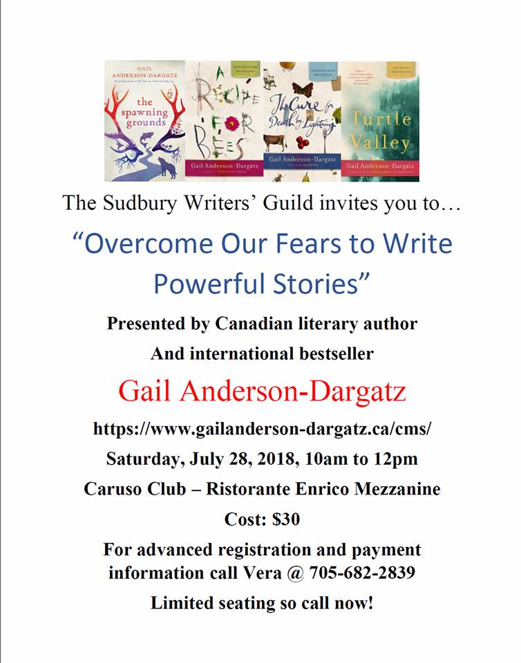 Poster for Gail Anderson-Dargatz Workshop